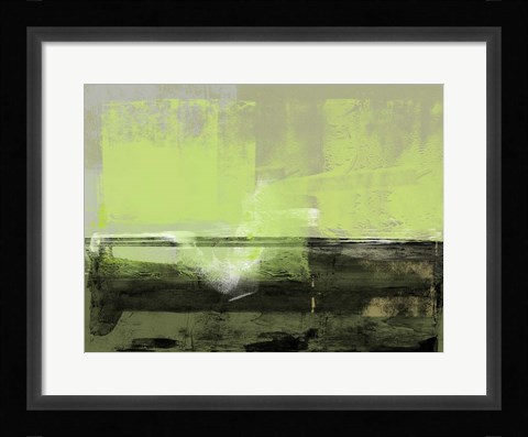 Framed Abstract Green and Brown Print