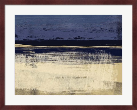 Framed Abstract Dark Purple and Yellow Print