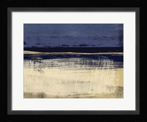 Framed Abstract Dark Purple and Yellow Print