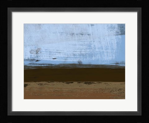 Framed Abstract Blue and Brown Print