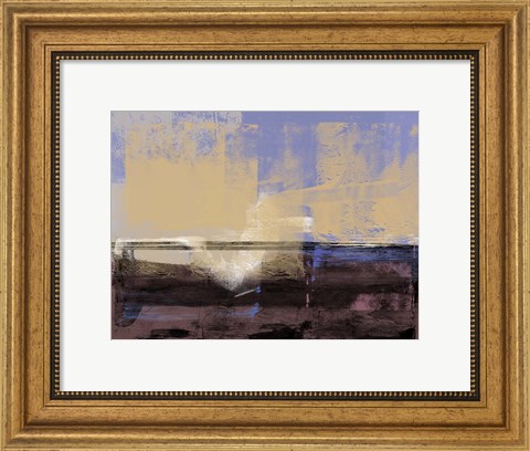 Framed Abstract Ochre and Violet Print