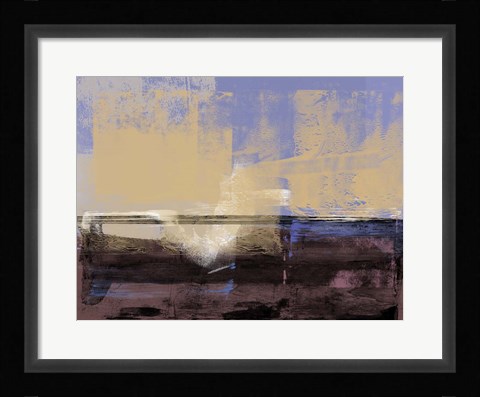 Framed Abstract Ochre and Violet Print