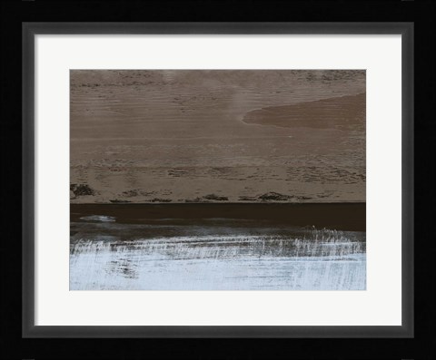 Framed Abstract Brown and Blue Print