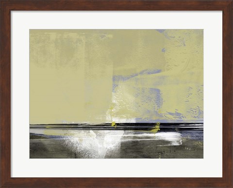 Framed Abstract Ochre and White Print