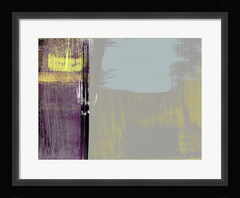 Framed Abstract Purple and Yellow Print