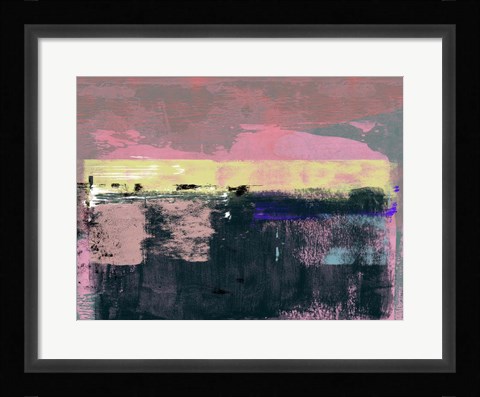 Framed Abstract Pink and Yellow Print