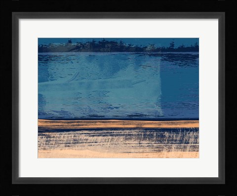 Framed Abstract Blue and Orange Print