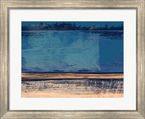 Framed Abstract Blue and Orange Print