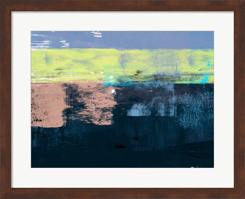 Framed Abstract Blue and Yellow I Print