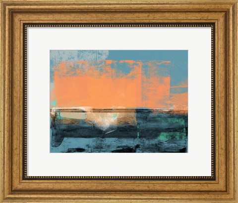 Framed Abstract Blue and Orange I Print