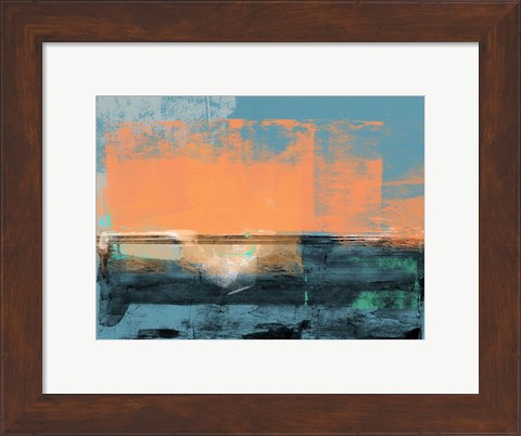 Framed Abstract Blue and Orange I Print