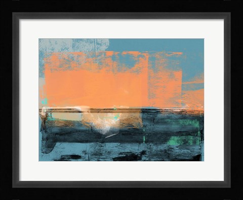 Framed Abstract Blue and Orange I Print