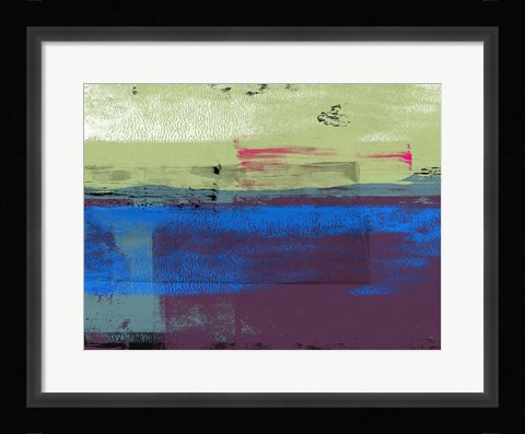 Framed Blue and Green Abstract Composition I Print