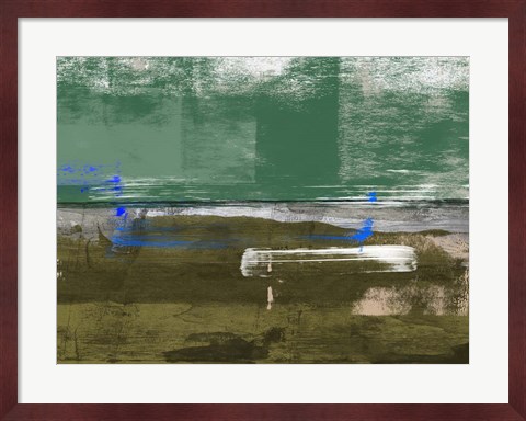 Framed Olive and Green Abstract Composition I Print