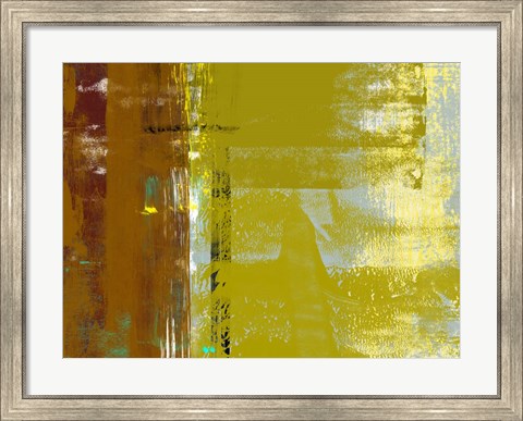 Framed Yellow Mustard Abstract Composition I Print