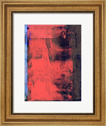 Framed Red and Blue Abstract Composition I Print
