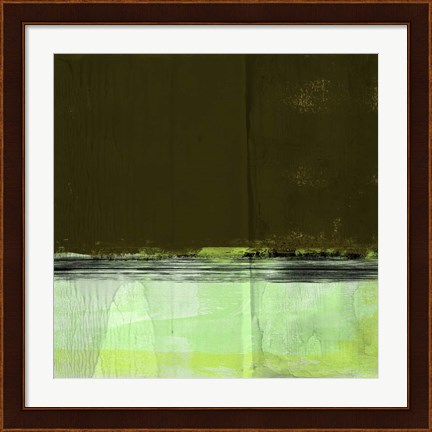 Framed Green and Olive Abstract Composition I Print