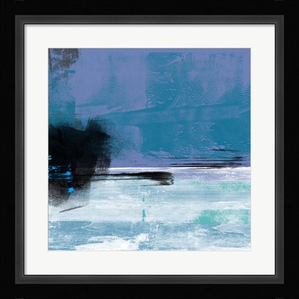 Framed Blue and White Abstract Composition II Print