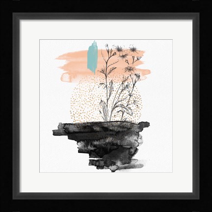 Framed Abstract Flower Art Composition I Print