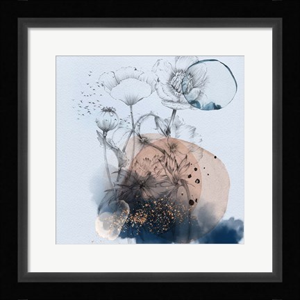 Framed Abstract  Flower Sunset Composition Print