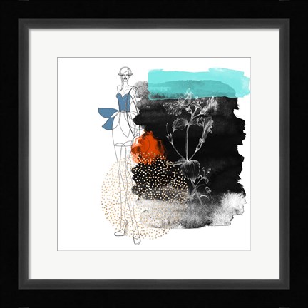 Framed Abstract  Flower Girl Composition Print