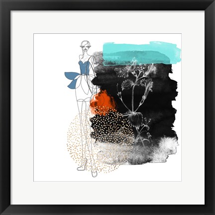 Framed Abstract  Flower Girl Composition Print