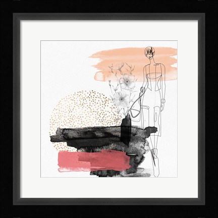 Framed Abstract  Flower Girl Composition I Print