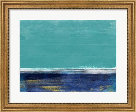 Framed Abstract Blue and Turquoise II Print