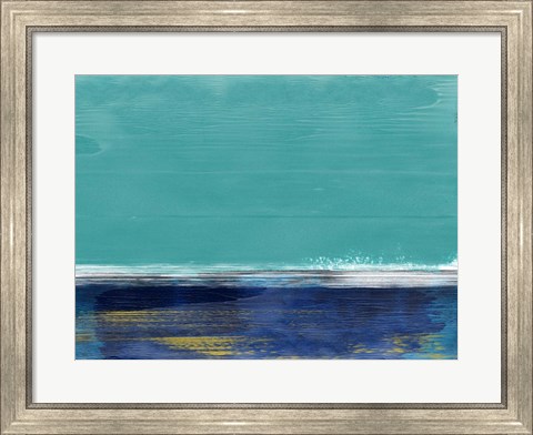 Framed Abstract Blue and Turquoise II Print