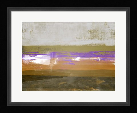 Framed Abstract Ochre and Orange Print