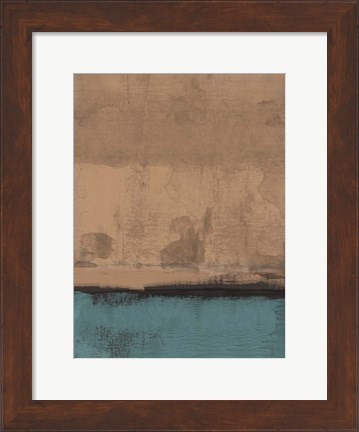 Framed Abstract Brown and Blue Print