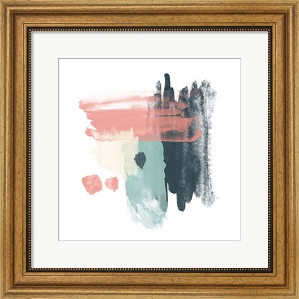 Framed Abstract Teal Watercolor Print