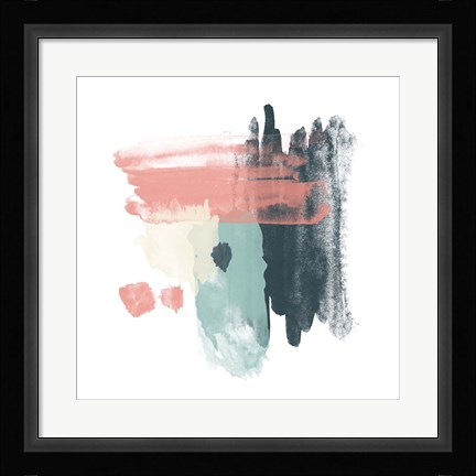 Framed Abstract Teal Watercolor Print