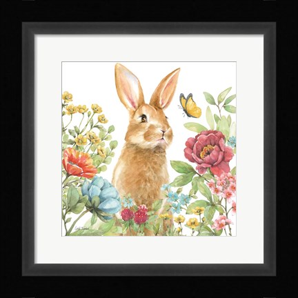 Framed Garden Bunnies IV Print
