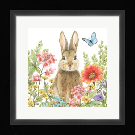 Framed Garden Bunnies III Print