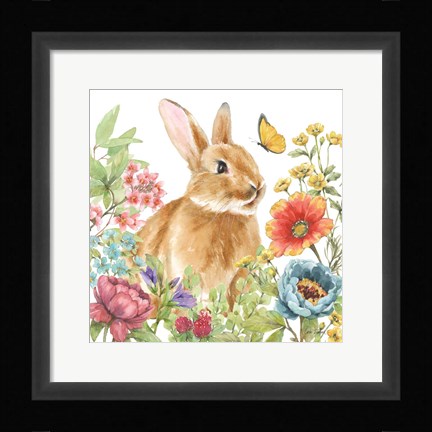 Framed Garden Bunnies V Print