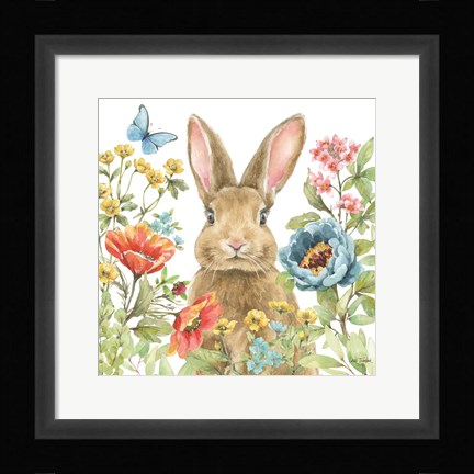 Framed Garden Bunnies II Print