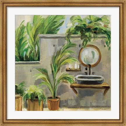 Framed Tropical Bath II Print
