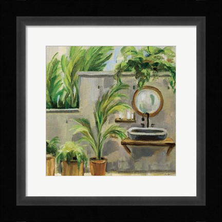 Framed Tropical Bath II Print