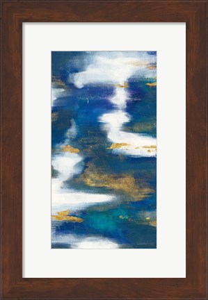 Framed Blue Texture II Gold Crop Print