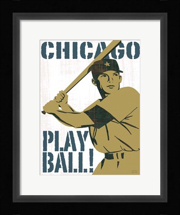 Framed Play Ball Chicago Print