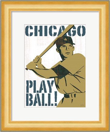 Framed Play Ball Chicago Print