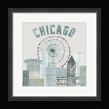 Framed Chicago Landmarks III Print