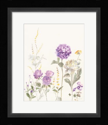 Framed Picket Fence Flowers II Pastel Print
