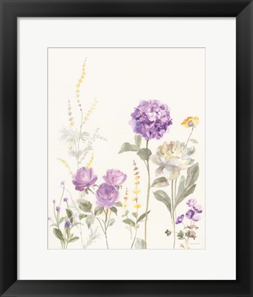 Framed Picket Fence Flowers II Pastel Print