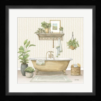 Framed Serene Bath II Print