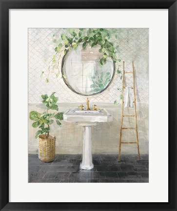 Framed Simple Pleasures Bath II Print