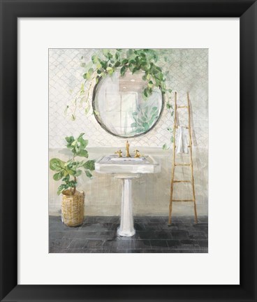Framed Simple Pleasures Bath II Print