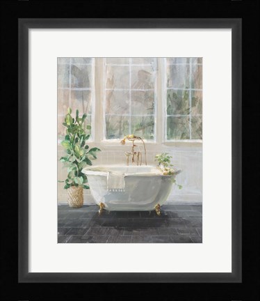 Framed Simple Pleasures Bath I Print