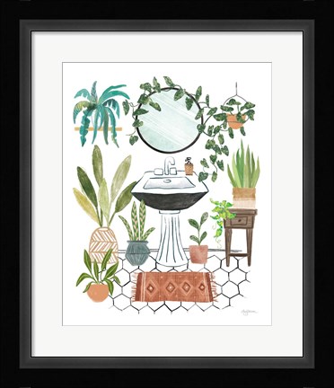 Framed Urban Jungle Bathing I Print